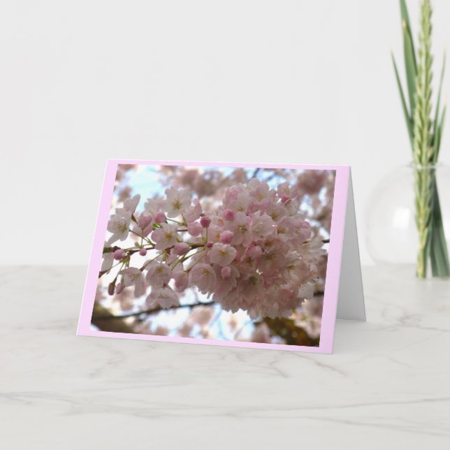 Cherry Blossom Card White Blossom Card Personalize (Front)