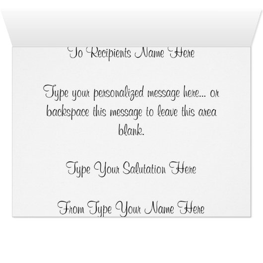 Cherry Blossom Card White Blossom Card Personalize (Inside Horizontal (Bottom))