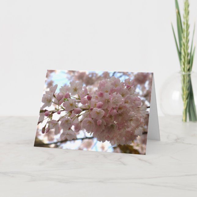 Cherry Blossom Card White Blossom Card Personalize (Front)