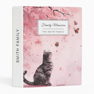 Cherry Blossom Cat and Butterflies (12) Mini Binder