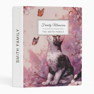 Cherry Blossom Cat and Butterflies (2) Mini Binder