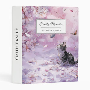 Cherry Blossom Cat and Butterflies (5) Mini Binder