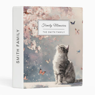Cherry Blossom Cat and Butterflies (6) Mini Binder