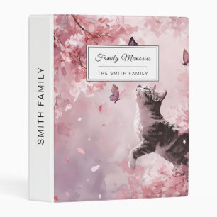 Cherry Blossom Cat and Butterflies (7) Mini Binder