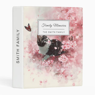 Cherry Blossom Cat and Butterflies (8) Mini Binder