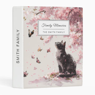Cherry Blossom Cat and Butterflies (9) Mini Binder