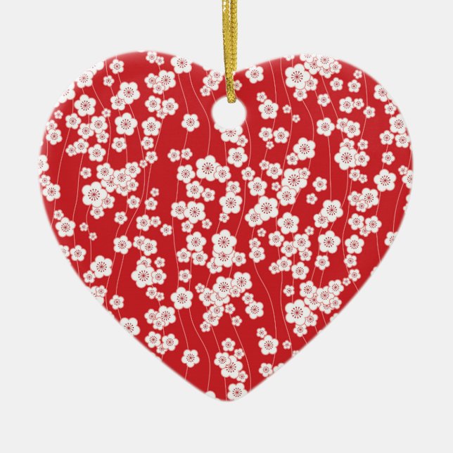 Cherry Blossom Ceramic Ornament (Front)