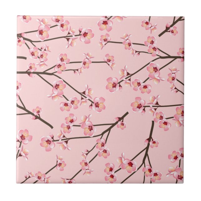 Cherry Blossom Ceramic Tile (Front)