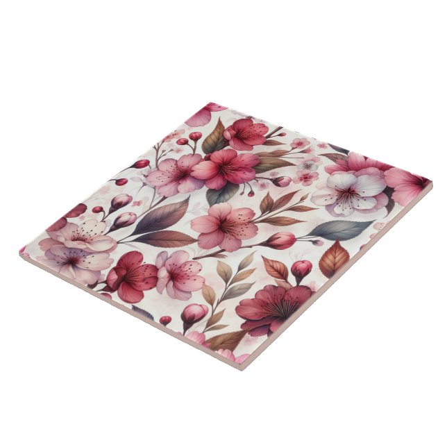 Cherry Blossom Ceramic Tile (Side)