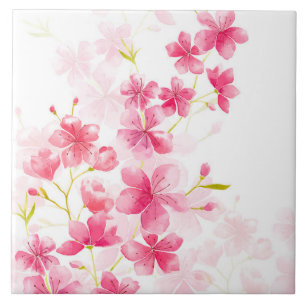 Cherry blossom ceramic tile