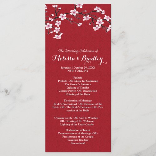 Cherry Blossom    ceremony Program