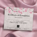 Cherry Blossom Certificate of Completion Award<br><div class="desc">Cherry Blossom Certificate of Completion Awards.</div>
