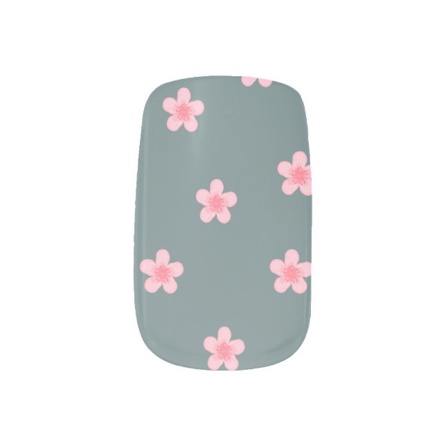 Cherry Blossom Charm Minx Nail Art Decals (Left Thumb)