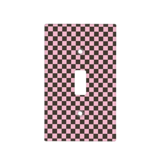 Cherry blossom checkered board pattern light switch cover (Front)