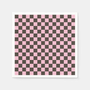 Cherry blossom checkered board pattern napkins