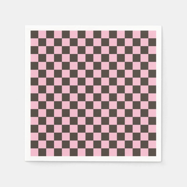 Cherry blossom checkered board pattern napkins (Front)