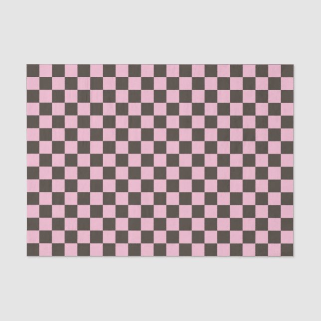 Cherry blossom checkered board pattern tissue paper (Front)