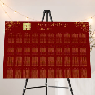 Cherry blossom Chinese wedding 40 tables seating Foam Board