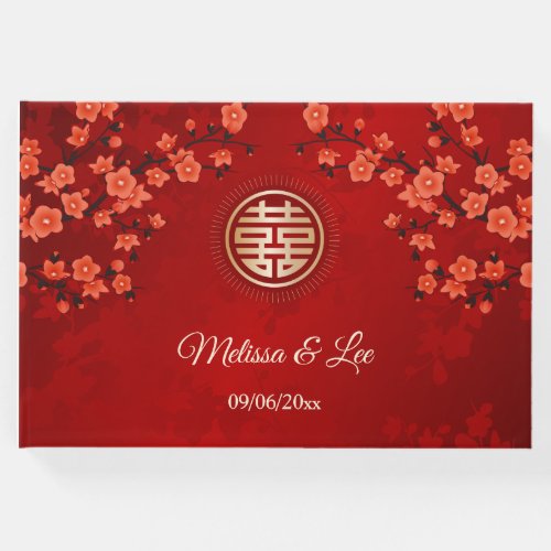 Cherry Blossom Chinese Wedding Guest Book
