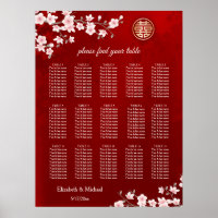Cherry Blossom Chinese Wedding Seating Chart