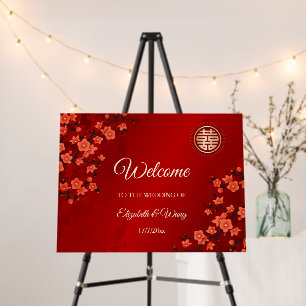 Cherry Blossom Chinese Wedding Welcome Foam Board