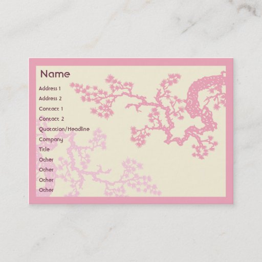 Customizable Cherry Blossom - Chubby Business Card Template