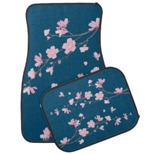 Cherry Blossom – Classic Blue Car Floor Mat