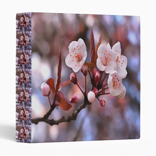 Cherry Blossom Cluster With A Pink and Blue  3 Ring Binder
