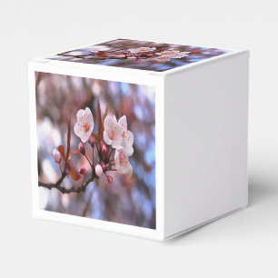 Cherry Blossom Cluster With A Pink and Blue Favor Boxes