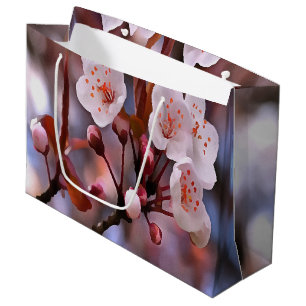 Cherry Blossom Cluster With A Pink and Blue Large Gift Bag