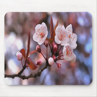 Cherry Blossom Cluster With A Pink and Blue  Mouse Pad