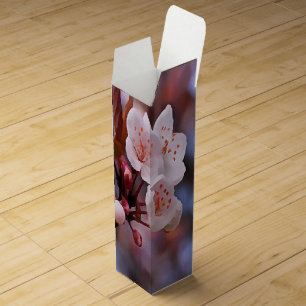 Cherry Blossom Cluster With A Pink and Blue Wine Box