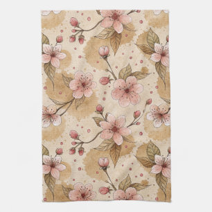Cherry Blossom Coffee Cozy Pattern (10) Kitchen Towel