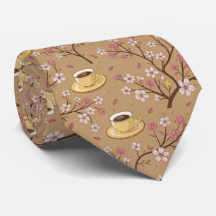 Cherry Blossom Coffee Cozy Pattern (1) Neck Tie