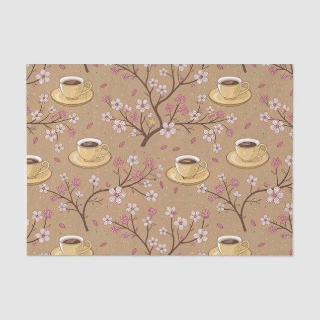 Cherry Blossom Coffee Cozy Pattern (1) Tissue Paper (Front)