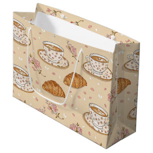 Cherry Blossom Coffee Cozy Pattern (2) Large Gift Bag