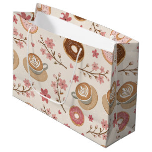Cherry Blossom Coffee Cozy Pattern (3) Large Gift Bag