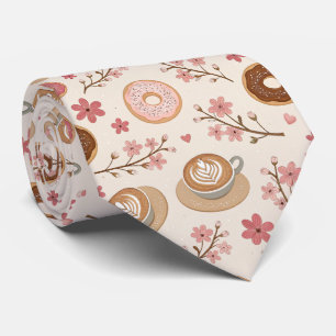 Cherry Blossom Coffee Cozy Pattern (3) Neck Tie