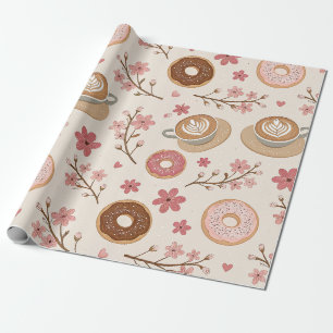Cherry Blossom Coffee Cozy Pattern (3) Wrapping Paper