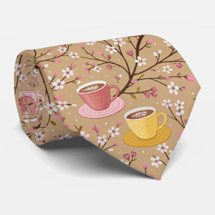 Cherry Blossom Coffee Cozy Pattern (4) Neck Tie