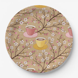 Cherry Blossom Coffee Cozy Pattern (4) Paper Plates