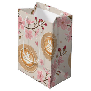 Cherry Blossom Coffee Cozy Pattern (7) Medium Gift Bag