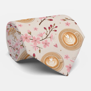Cherry Blossom Coffee Cozy Pattern (7) Neck Tie