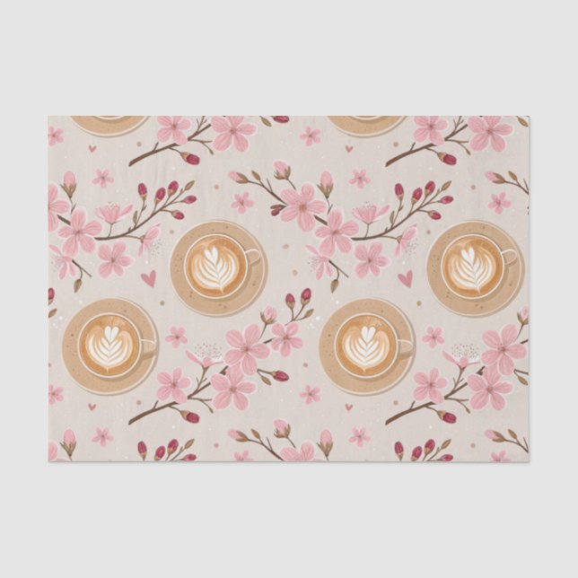 Cherry Blossom Coffee Cozy Pattern (7) Tissue Paper (Front)