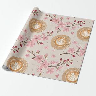 Cherry Blossom Coffee Cozy Pattern (7) Wrapping Paper