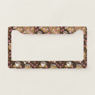Cherry Blossom Coffee Cozy Pattern (8) License Plate Frame