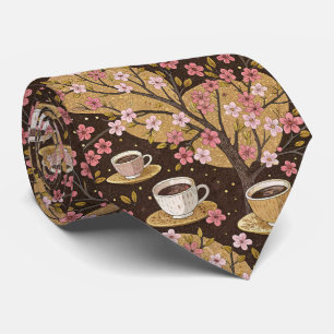 Cherry Blossom Coffee Cozy Pattern (8) Neck Tie