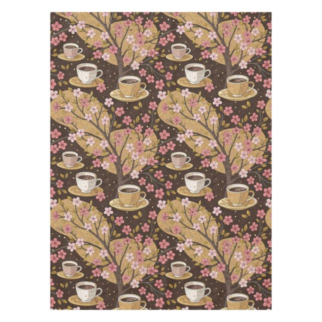 Cherry Blossom Coffee Cozy Pattern (8) Tablecloth (Front)