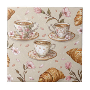 Cherry Blossom Coffee Cozy Pattern (9) Ceramic Tile