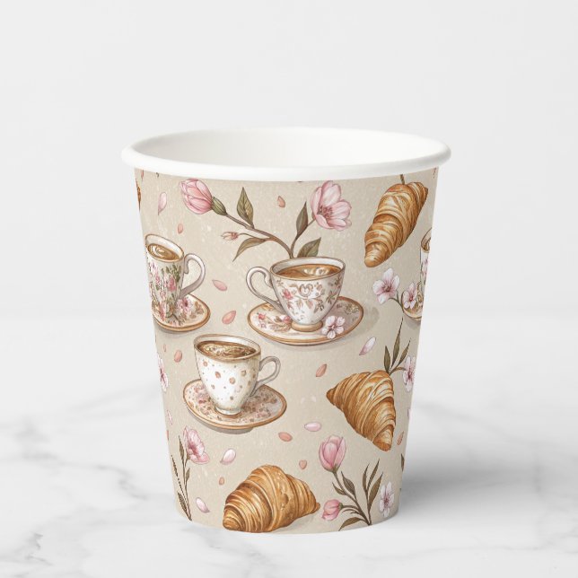 Cherry Blossom Coffee Cozy Pattern (9) Paper Cups (Front)